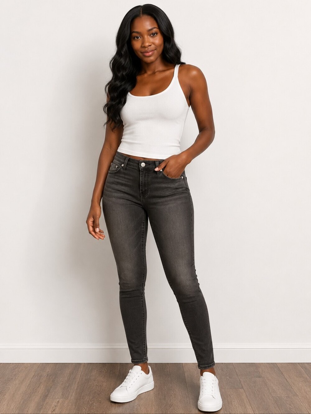 ❤ 7 FOR ALL MANKIND HIGH WAIST GWENEVERE SKINNY JEANS, 8 (29) GRAY